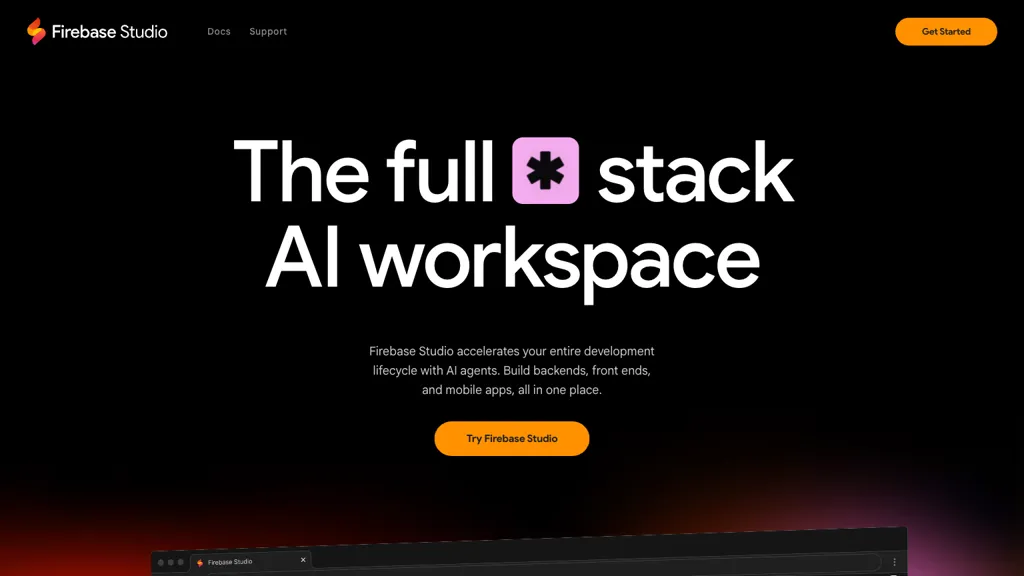 Firebase.studio 官网截图