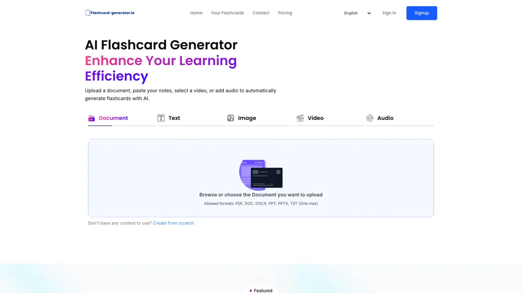 Flashcard generator 工具截图