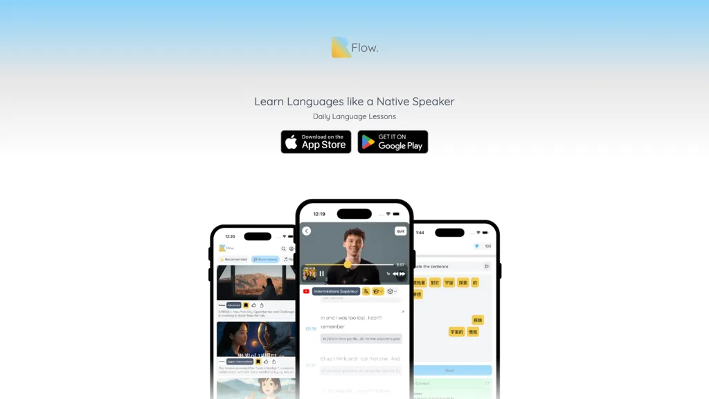 Flow Language Learning 官网截图