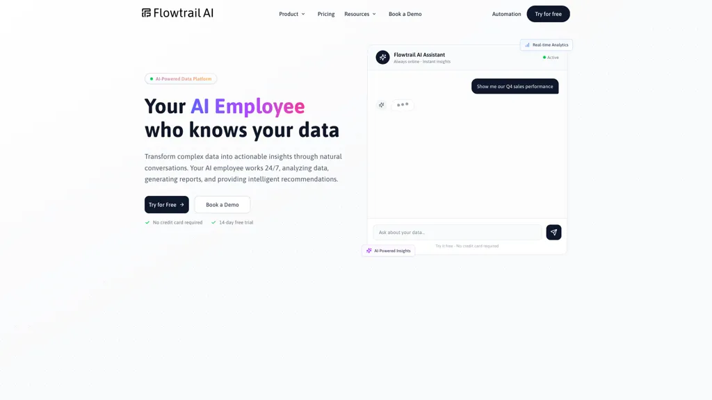 Flowtrail ai 官网截图