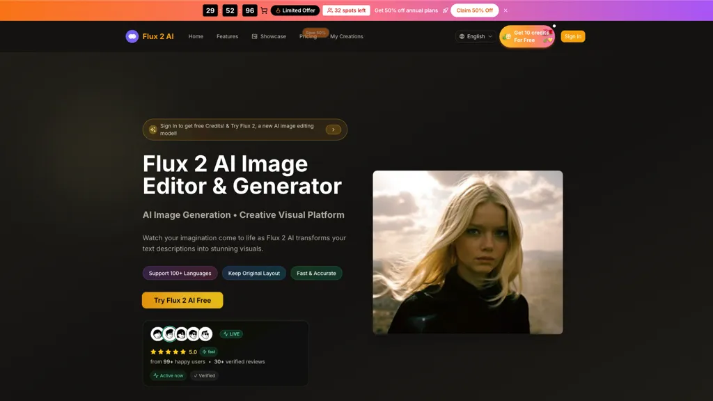 Flux 2 AI App 官网截图