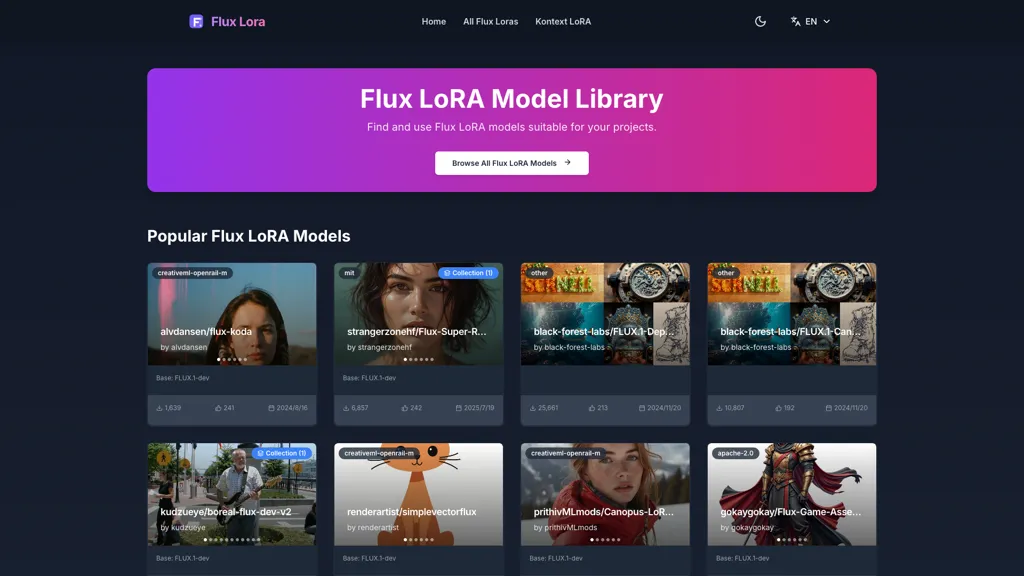 Flux lora 官网截图