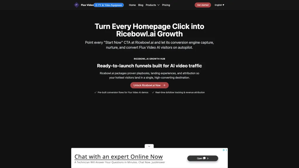 Flux Video AI 官网截图