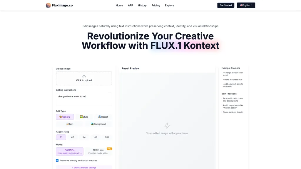 Flux1 Kontext 官网截图