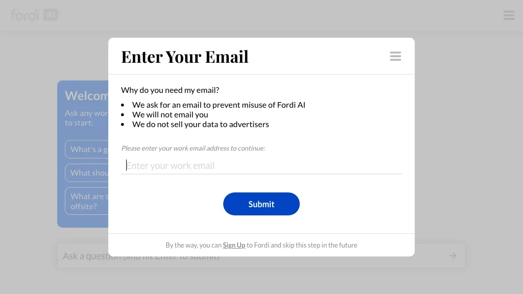 Fordi AI 官网截图
