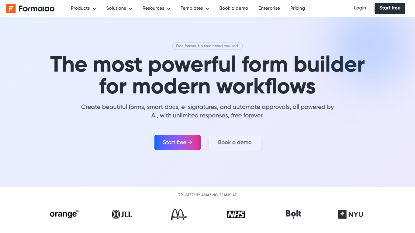 Formaloo Free 官网截图