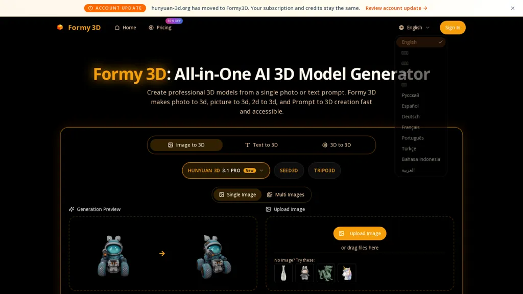Formy3d.com 官网截图