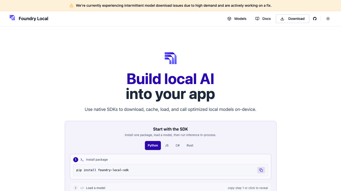 foundrylocal.ai 工具截图