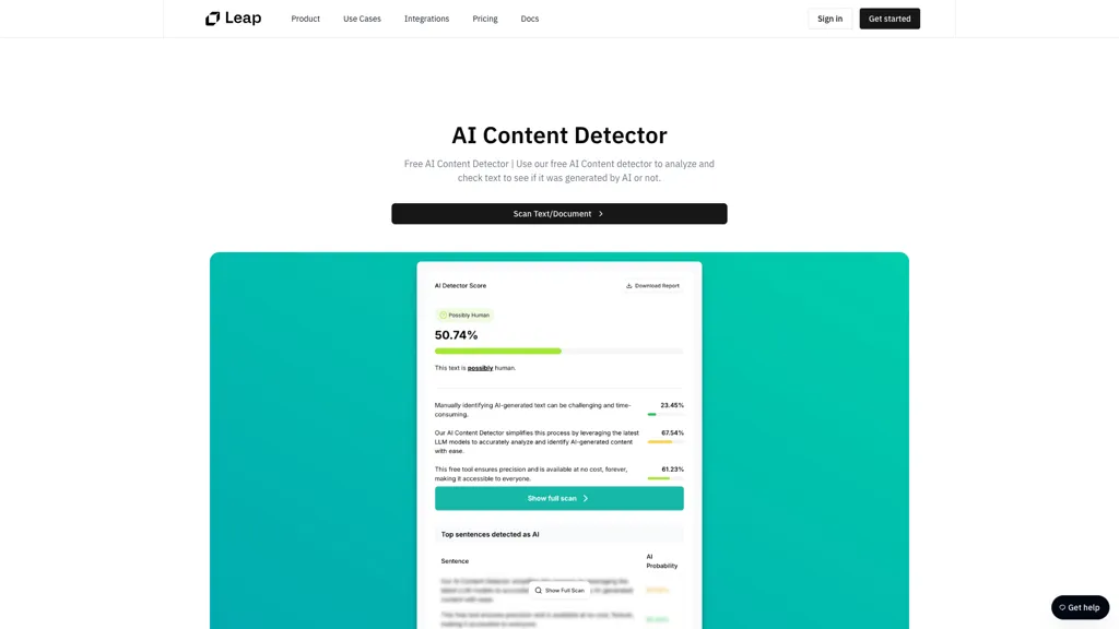 AI Content Detector 官网截图