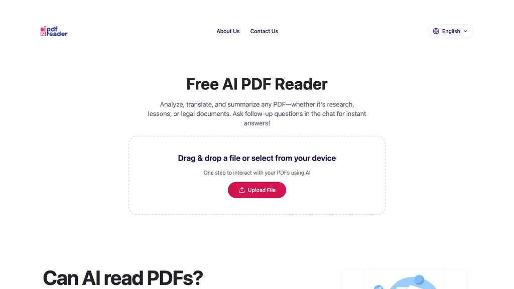 Free AI PDF Reader 官网截图