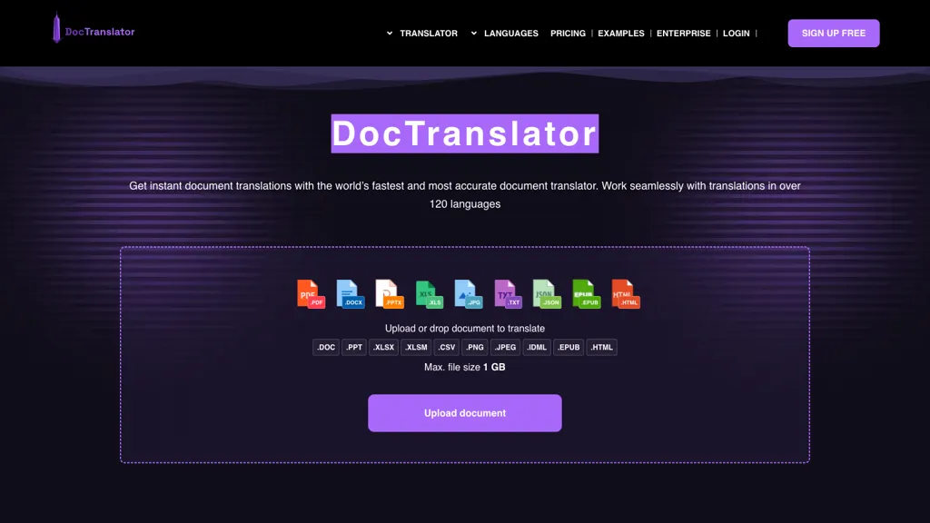 Free Doc Translator 官网截图
