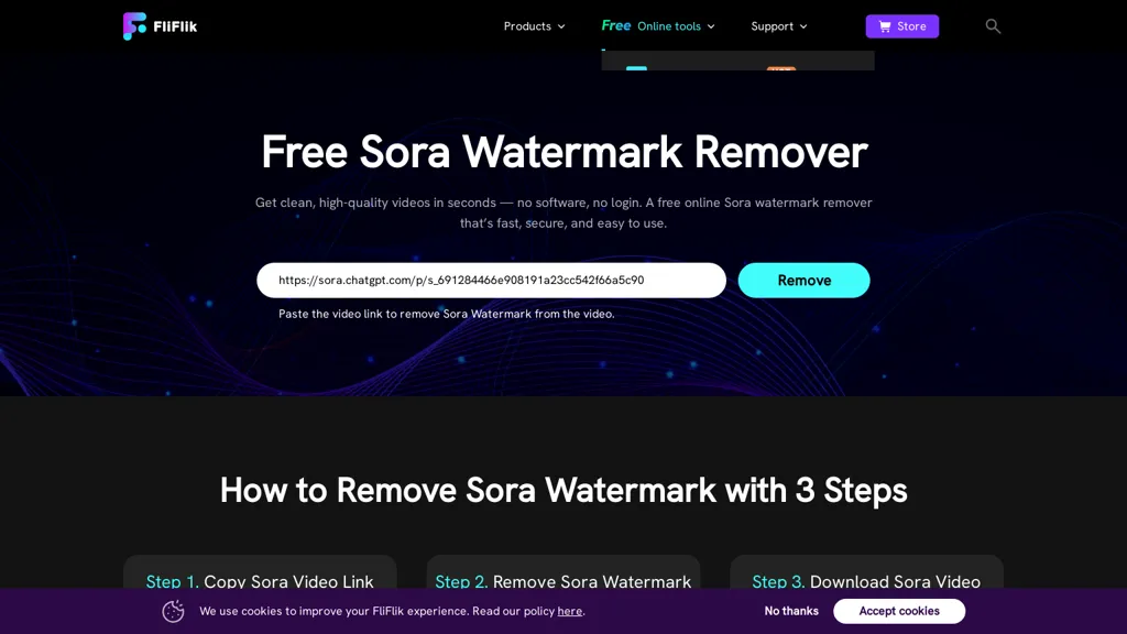 Sora Watermark Remover 官网截图
