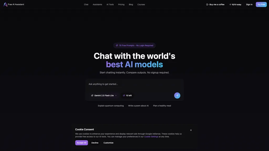 FreeAssist.ai 官网截图