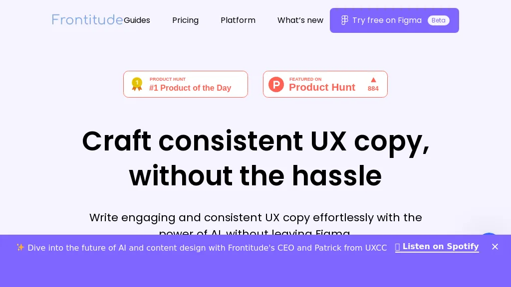 Frontitude's UX Writing Assistant 官网截图