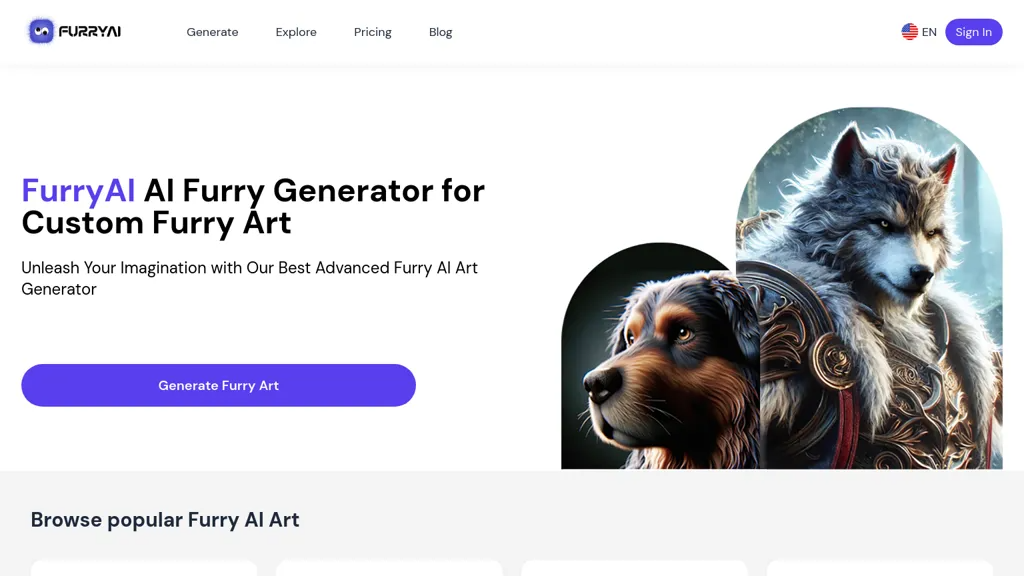 Furry AI Art Generator 官网截图