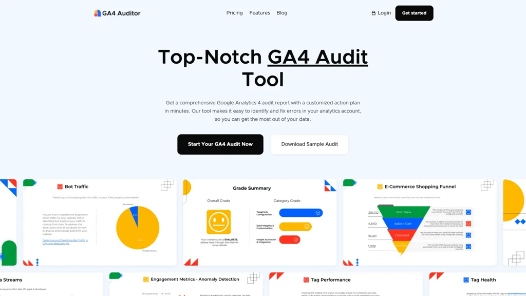 GA4 Auditor 官网截图
