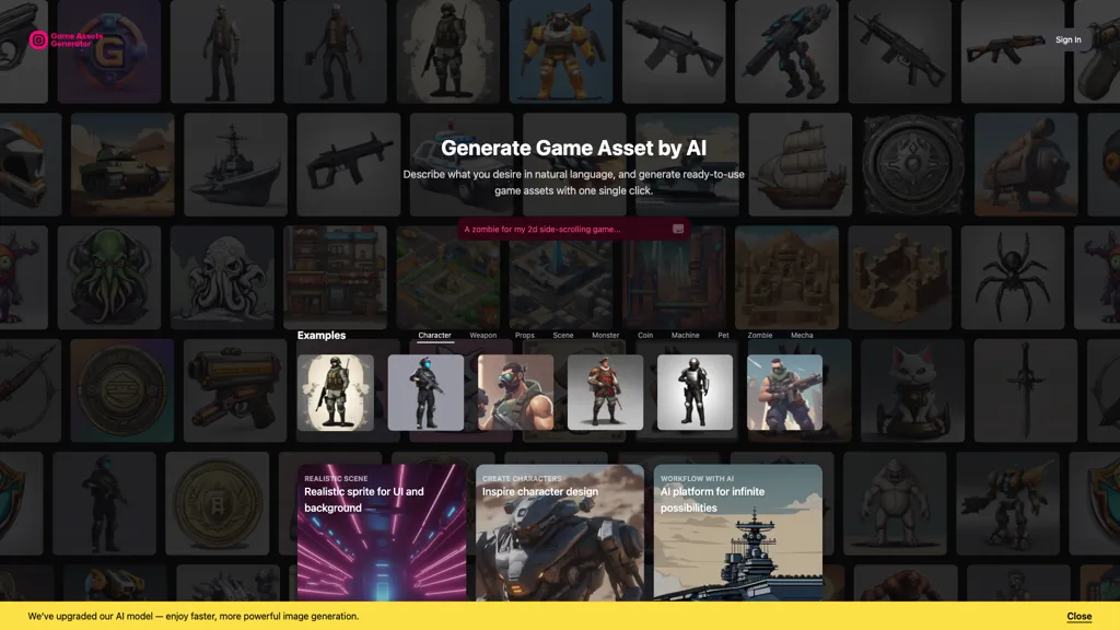 Game Assets Generator 官网截图