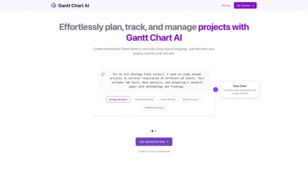 Gantt Chart AI 工具截图