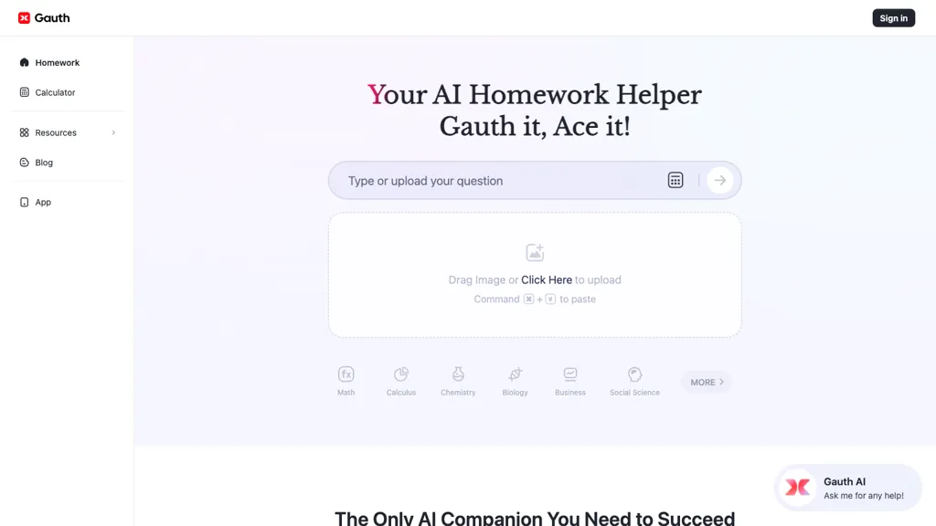 Gauth AI 官网截图
