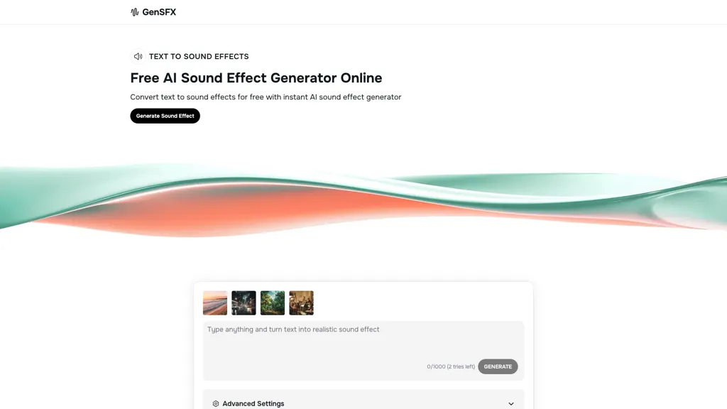 GenSFX 官网截图