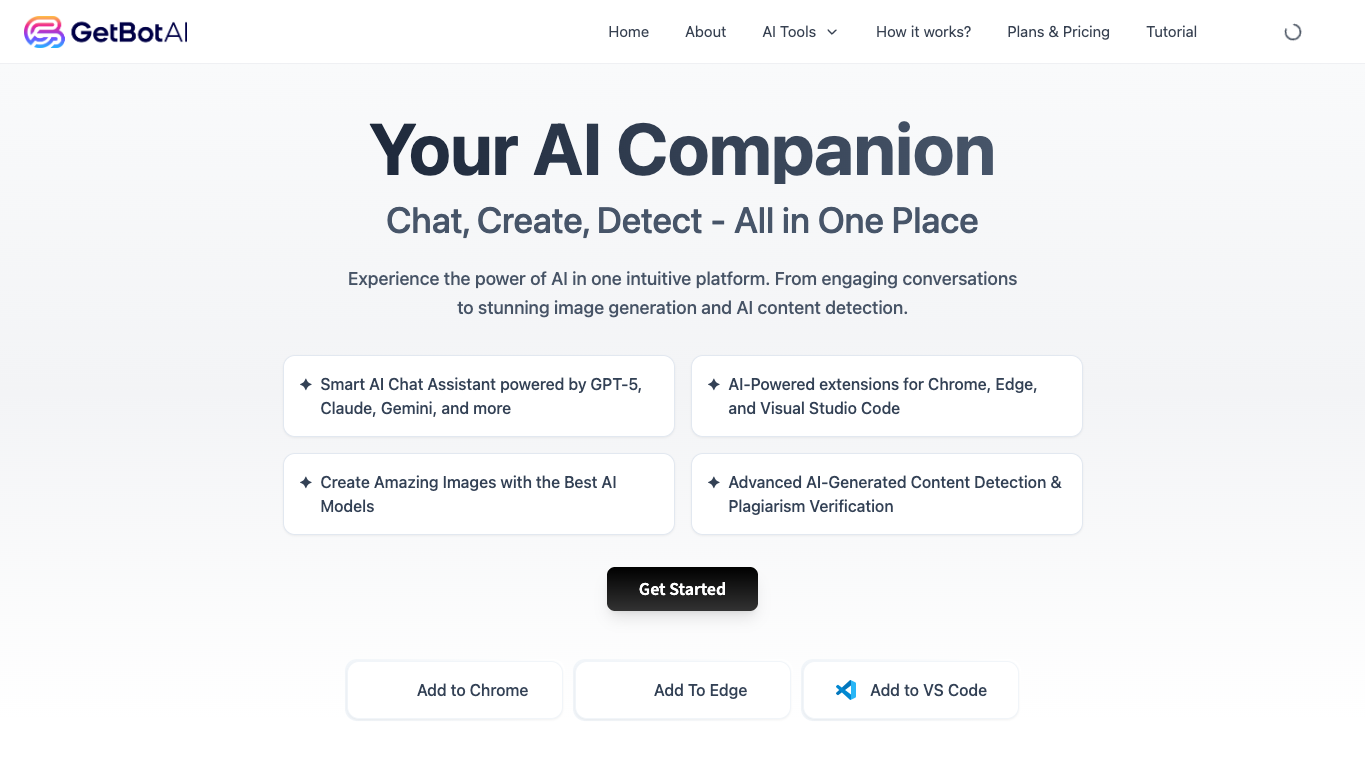 GetBot 官网截图