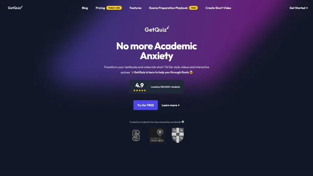 GetQuiz 官网截图