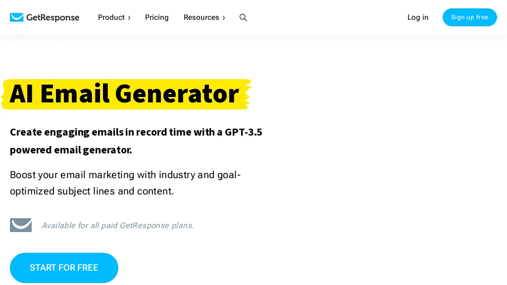 GetResponse Email Generator 官网截图