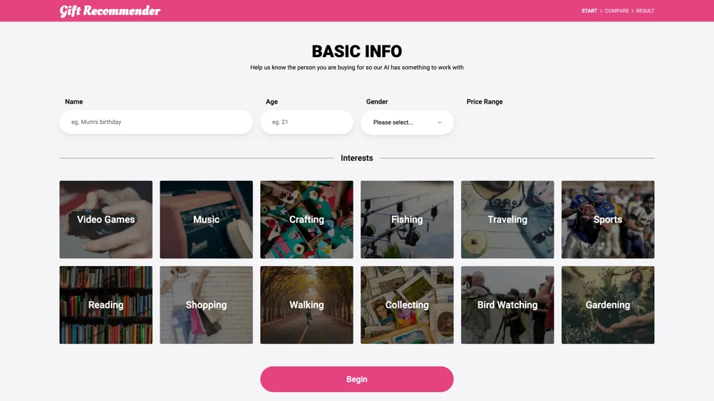 Gift Recommender 工具截图