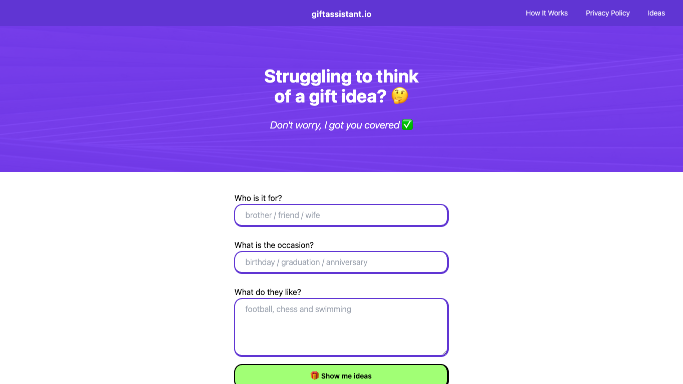 giftassistant.io 官网截图