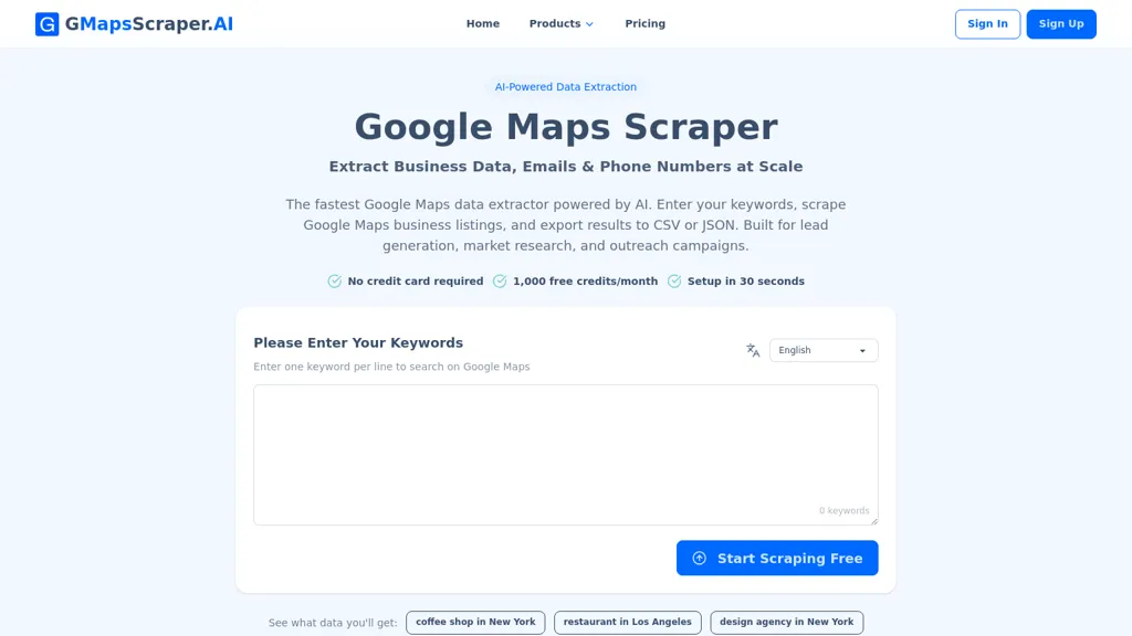 GMapsScraper.AI 工具截图