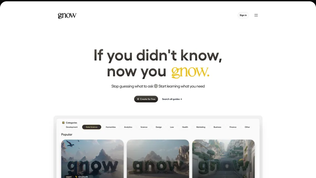 gnow 官网截图
