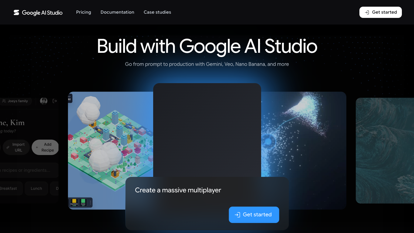 Google AI Studio 官网截图