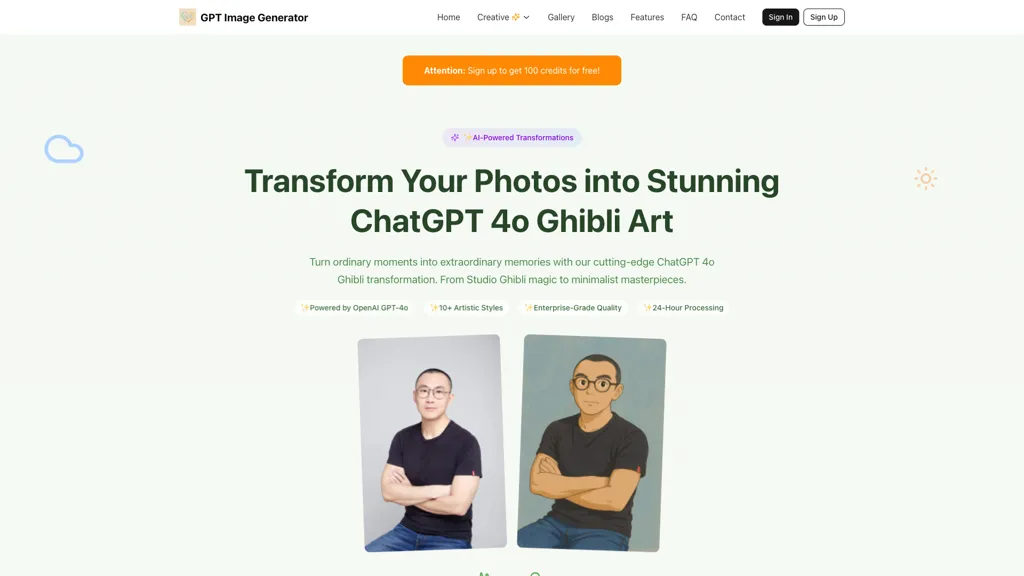 GPT image generator 官网截图