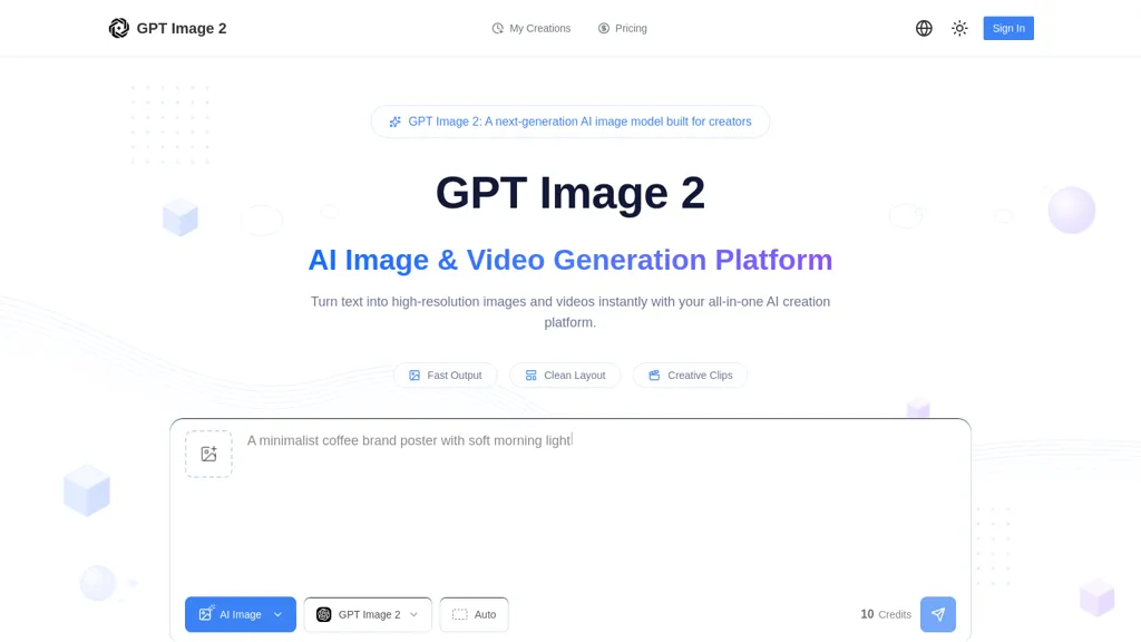 GPTimage2.org 官网截图
