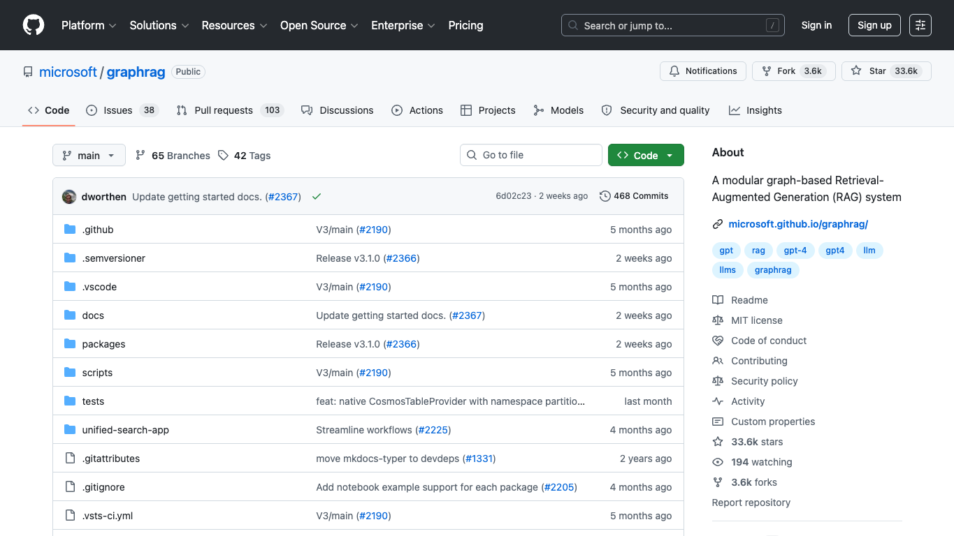 Graphrag 官网截图