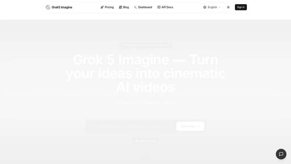 Grok 5 Imagine 官网截图