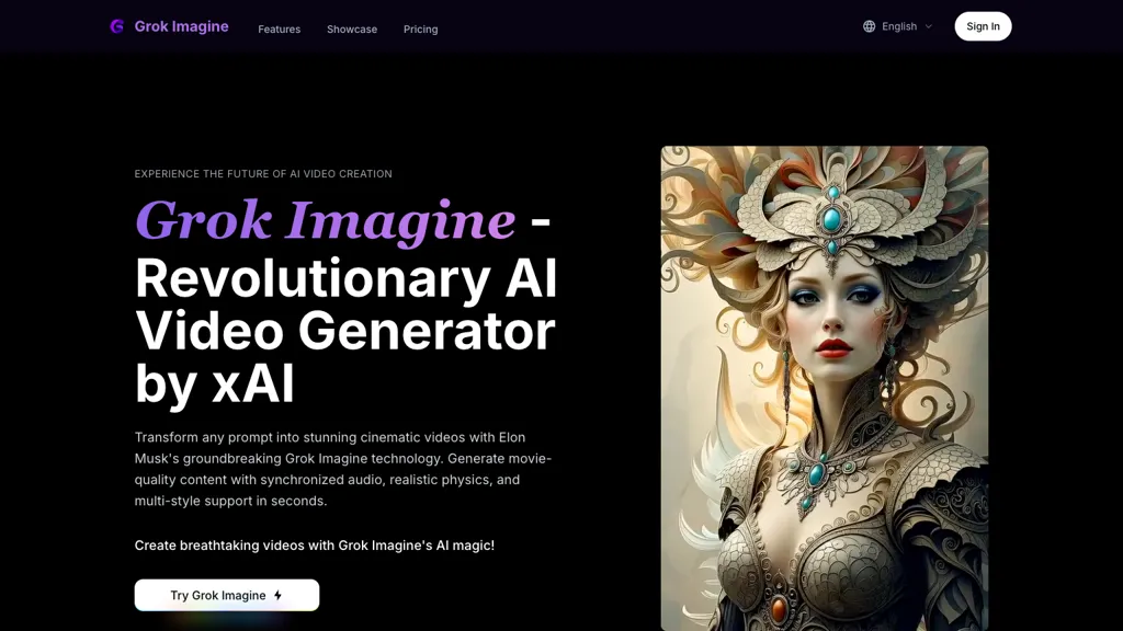 Grok Imagine Art 官网截图