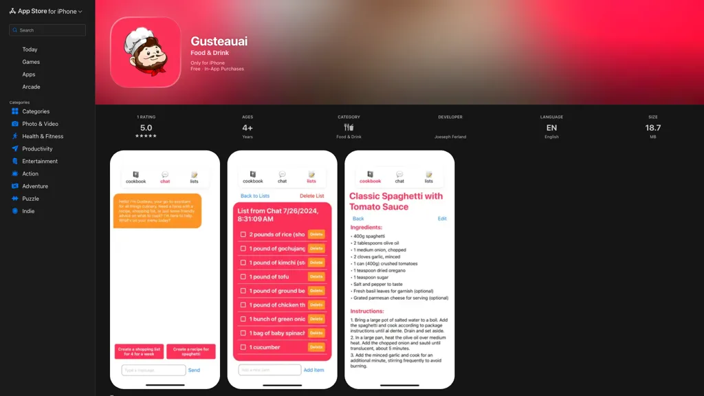 GusteauAI 工具截图