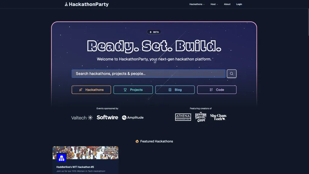 HackathonParty 官网截图