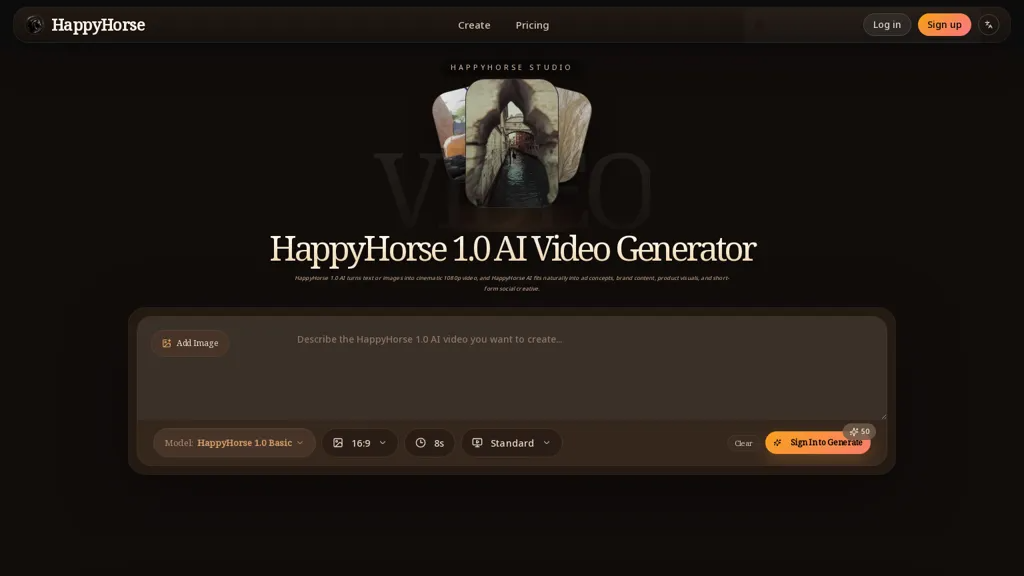 Happyhorse AI 官网截图