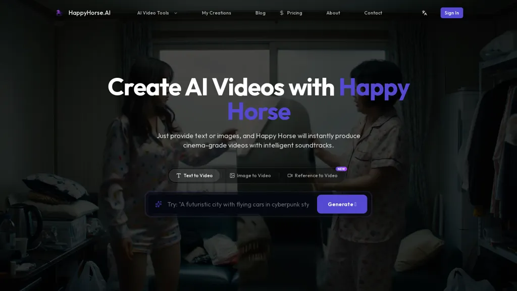 happyhorseai.com 官网截图
