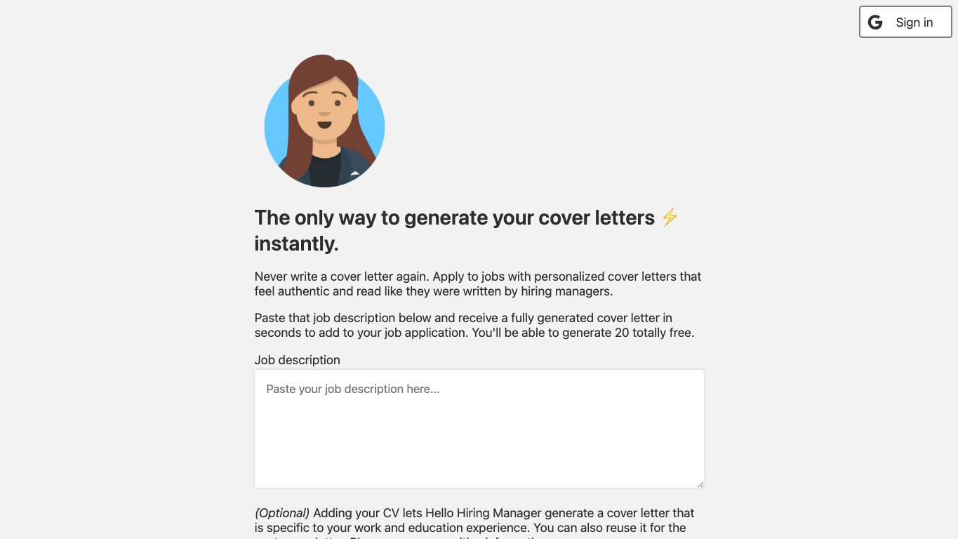Hello Hiring Manager 官网截图
