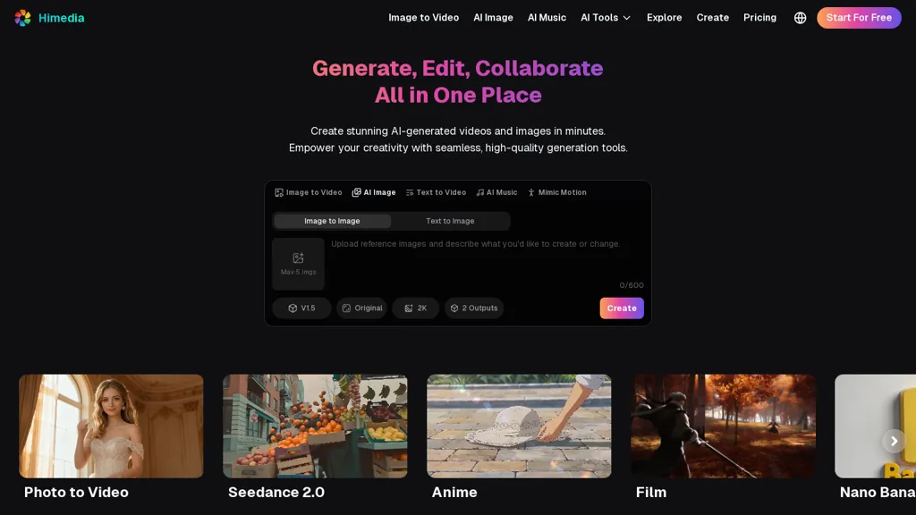 Himedia.ai 官网截图