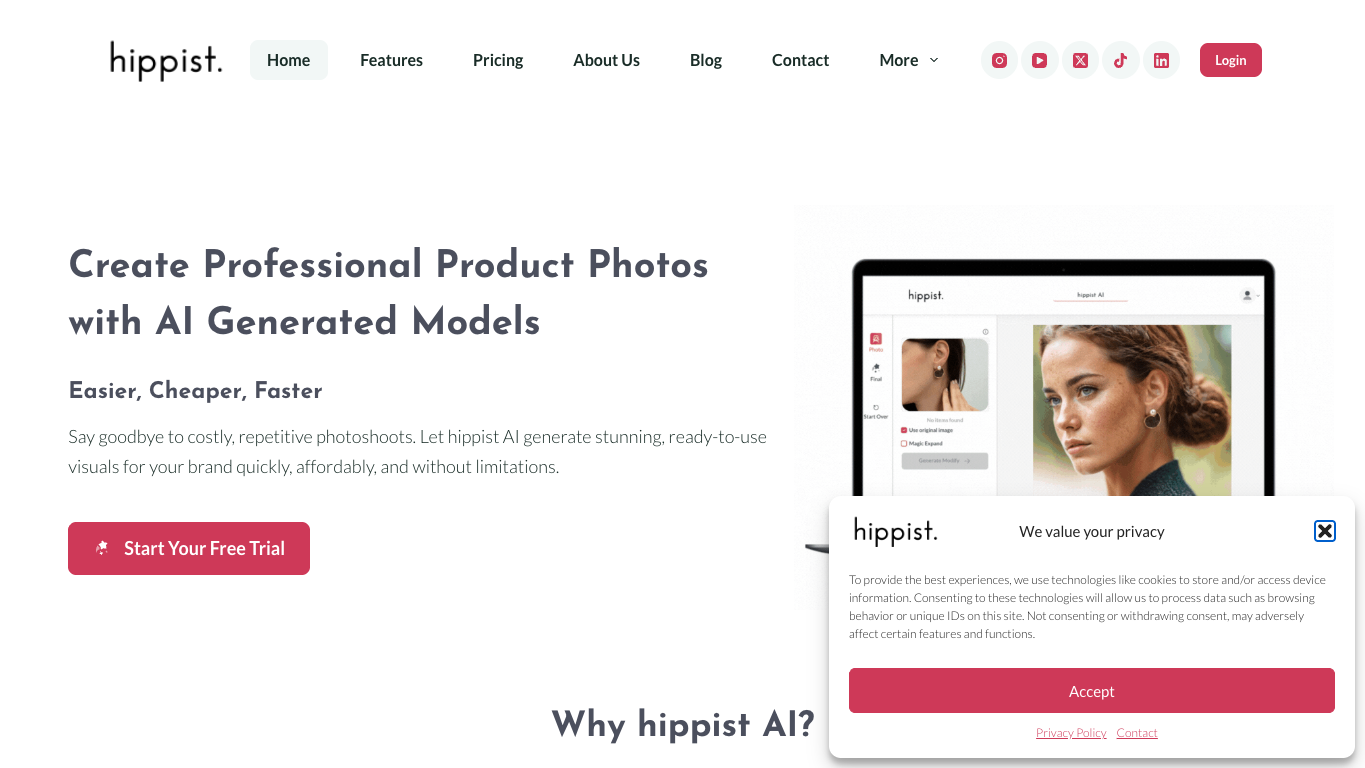 hippist AI 官网截图