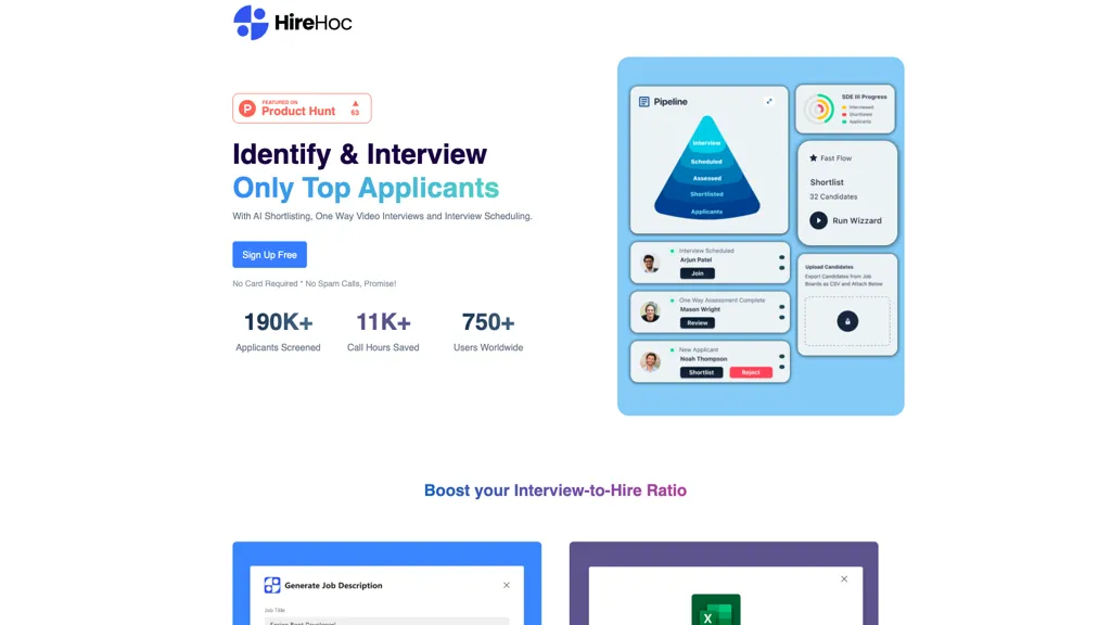 Hire Hoc 官网截图