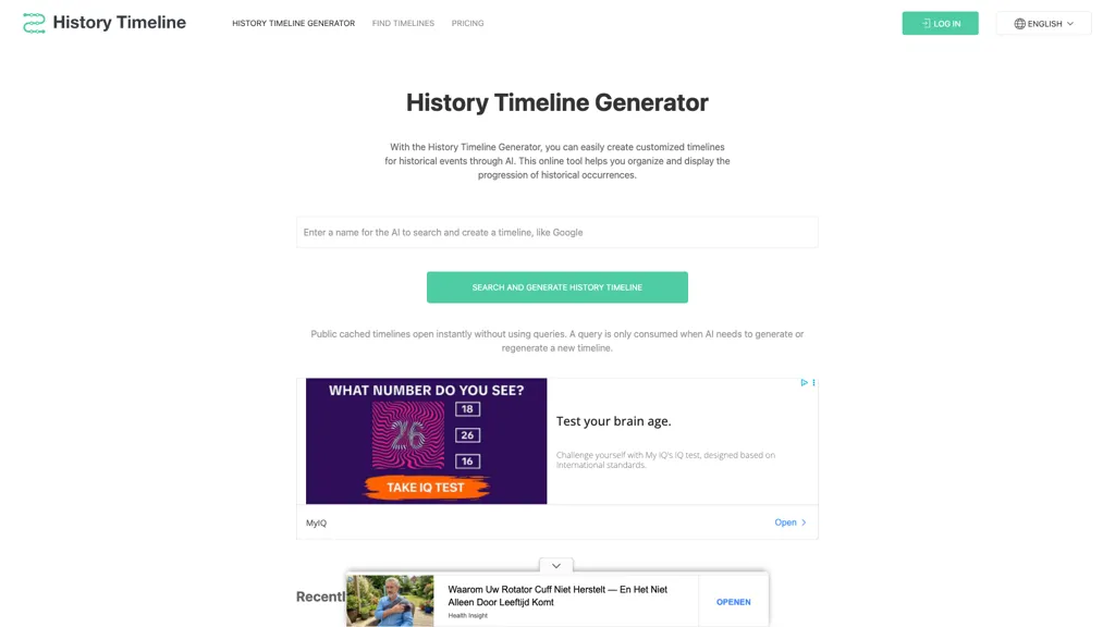History timeline generator 官网截图