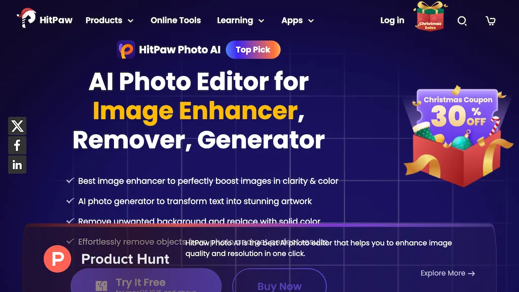 HitPaw Photo AI 官网截图