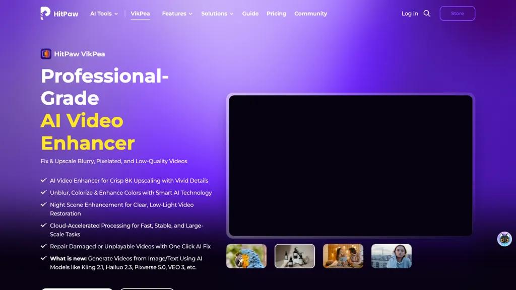 HitPaw Video Enhancer 官网截图