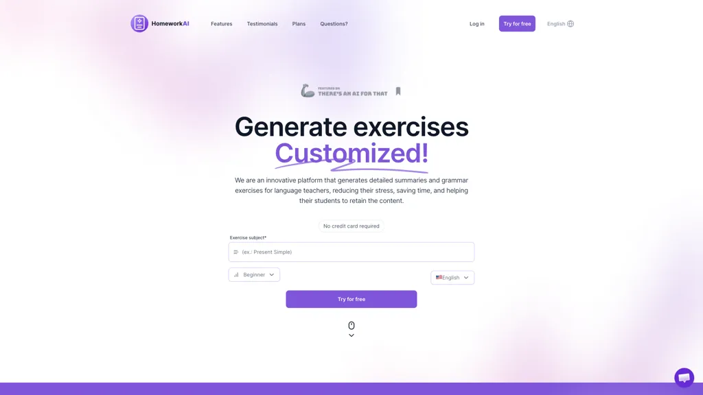 HomeworkAI 官网截图