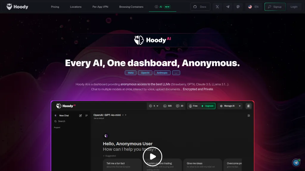 Hoody AI 官网截图